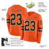 Custom Hockey Jersey – Triple Stripes Orange Black Cream Old Gold Long Sleeve – product details