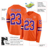 Custom Hockey Jersey – Triple Stripes Orange Purple White Long Sleeve – product details