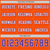 Custom Hockey Jersey – Triple Stripes Orange Purple White Long Sleeve – personalization font options