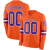 Custom Hockey Jersey – Triple Stripes Orange Purple White Long Sleeve – front and back view