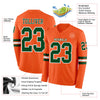 Custom Hockey Jersey – Triple Stripes Orange Green White Long Sleeve – product details