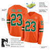 Custom Hockey Jersey – Triple Stripes Orange Kelly Green White Long Sleeve – product details