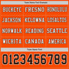 Custom Hockey Jersey – Triple Stripes Orange Brown White Long Sleeve – personalization font options