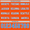 Custom Hockey Jersey – Triple Stripes Orange Powder Blue White Long Sleeve – personalization font options