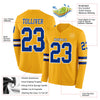 Custom Hockey Jersey – Triple Stripes Gold Royal White Long Sleeve – product details