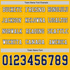 Custom Hockey Jersey – Triple Stripes Gold Navy White Long Sleeve – personalization font options