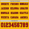 Custom Hockey Jersey – Triple Stripes Gold Red Navy Long Sleeve – personalization font options