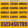 Custom Hockey Jersey – Triple Stripes Gold Purple Black Long Sleeve – personalization font options
