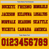 Custom Hockey Jersey – Triple Stripes Gold Red Black Long Sleeve – personalization font options