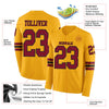 Custom Hockey Jersey – Triple Stripes Gold Crimson Black Long Sleeve – product details