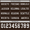 Custom Hockey Jersey – Triple Stripes Brown White Long Sleeve – personalization font options