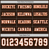 Custom Hockey Jersey – Triple Stripes Brown White Orange Long Sleeve – personalization font options