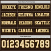 Custom Hockey Jersey – Triple Stripes Brown Cream Old Gold Long Sleeve – personalization font options