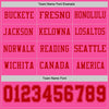 Custom Hockey Jersey – Triple Stripes Pink Red Long Sleeve – personalization font options
