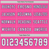 Custom Hockey Jersey – Triple Stripes Pink White Navy Long Sleeve – personalization font options