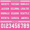 Custom Hockey Jersey – Triple Stripes Pink White Gray Long Sleeve – personalization font options