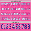 Custom Hockey Jersey – Triple Stripes Pink Purple White Long Sleeve – personalization font options
