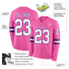 Custom Hockey Jersey – Triple Stripes Pink White Purple Long Sleeve – product details