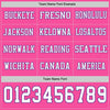 Custom Hockey Jersey – Triple Stripes Pink White Purple Long Sleeve – personalization font options