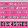 Custom Hockey Jersey – Triple Stripes Pink Green White Long Sleeve – personalization font options