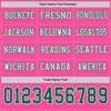 Custom Hockey Jersey – Triple Stripes Pink Kelly Green White Long Sleeve – personalization font options