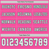 Custom Hockey Jersey – Triple Stripes Pink White=Kelly Green Long Sleeve – personalization font options