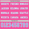Custom Hockey Jersey – Triple Stripes Pink Light Blue White Long Sleeve – personalization font options