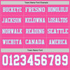 Custom Hockey Jersey – Triple Stripes Pink White Light Blue Long Sleeve – personalization font options
