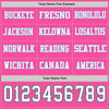 Custom Hockey Jersey – Triple Stripes Pink White Black Light Blue Long Sleeve – personalization font options