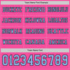 Custom Hockey Jersey – Triple Stripes Pink Light Blue Black Long Sleeve – personalization font options