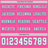 Custom Hockey Jersey – Triple Stripes Pink White Teal Long Sleeve – personalization font options