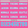 Custom Hockey Jersey – Triple Stripes Pink Sky Blue White Long Sleeve – personalization font options