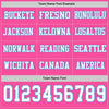 Custom Hockey Jersey – Triple Stripes Pink White Sky Blue Long Sleeve – personalization font options