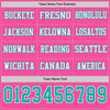 Custom Hockey Jersey – Triple Stripes Pink Aqua White Long Sleeve – personalization font options