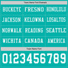 Custom Hockey Jersey – Triple Stripes Aqua White Long Sleeve – personalization font options