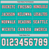Custom Hockey Jersey – Triple Stripes Aqua White Red Long Sleeve – personalization font options
