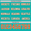 Custom Hockey Jersey – Triple Stripes Aqua Orange White Long Sleeve – personalization font options