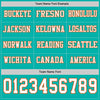 Custom Hockey Jersey – Triple Stripes Aqua White Orange Long Sleeve – personalization font options