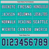 Custom Hockey Jersey – Triple Stripes Aqua Navy White Long Sleeve – personalization font options