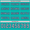 Custom Hockey Jersey – Triple Stripes Aqua Gray Navy Long Sleeve – personalization font options