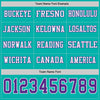 Custom Hockey Jersey – Triple Stripes Aqua Purple White Long Sleeve – personalization font options