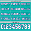 Custom Hockey Jersey – Triple Stripes Aqua White Purple Long Sleeve – personalization font options