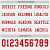 Custom Hockey Jersey – Triple Stripes White Red Long Sleeve – personalization font options