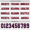 Custom Hockey Jersey – Triple Stripes White Navy Red Long Sleeve – personalization font options