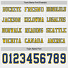 Custom Hockey Jersey – Triple Stripes White Royal Yellow Long Sleeve – personalization font options
