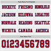 Custom Hockey Jersey – Triple Stripes White Red Royal Long Sleeve – personalization font options