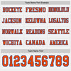 Custom Hockey Jersey – Triple Stripes White Orange Royal Long Sleeve – personalization font options