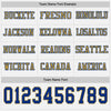 Custom Hockey Jersey – Triple Stripes White Royal Old Gold Long Sleeve – personalization font options
