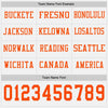 Custom Hockey Jersey – Triple Stripes White Orange Long Sleeve – personalization font options