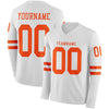 Custom Hockey Jersey – Triple Stripes White Orange Long Sleeve – front and back view